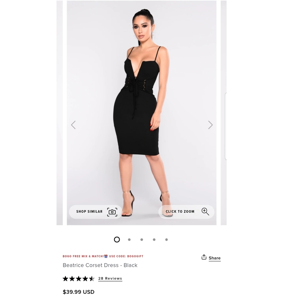 Fashion Nova Beatrice Corset Dress - Black